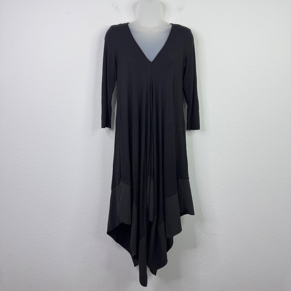 Gracia Dress Women S Black Handkerchief Asymmetrical Witchy Whimsigoth Lagenlook